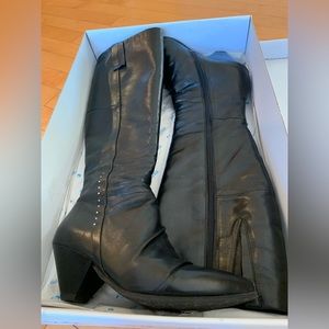 New in box Mjus black boots, size 38.